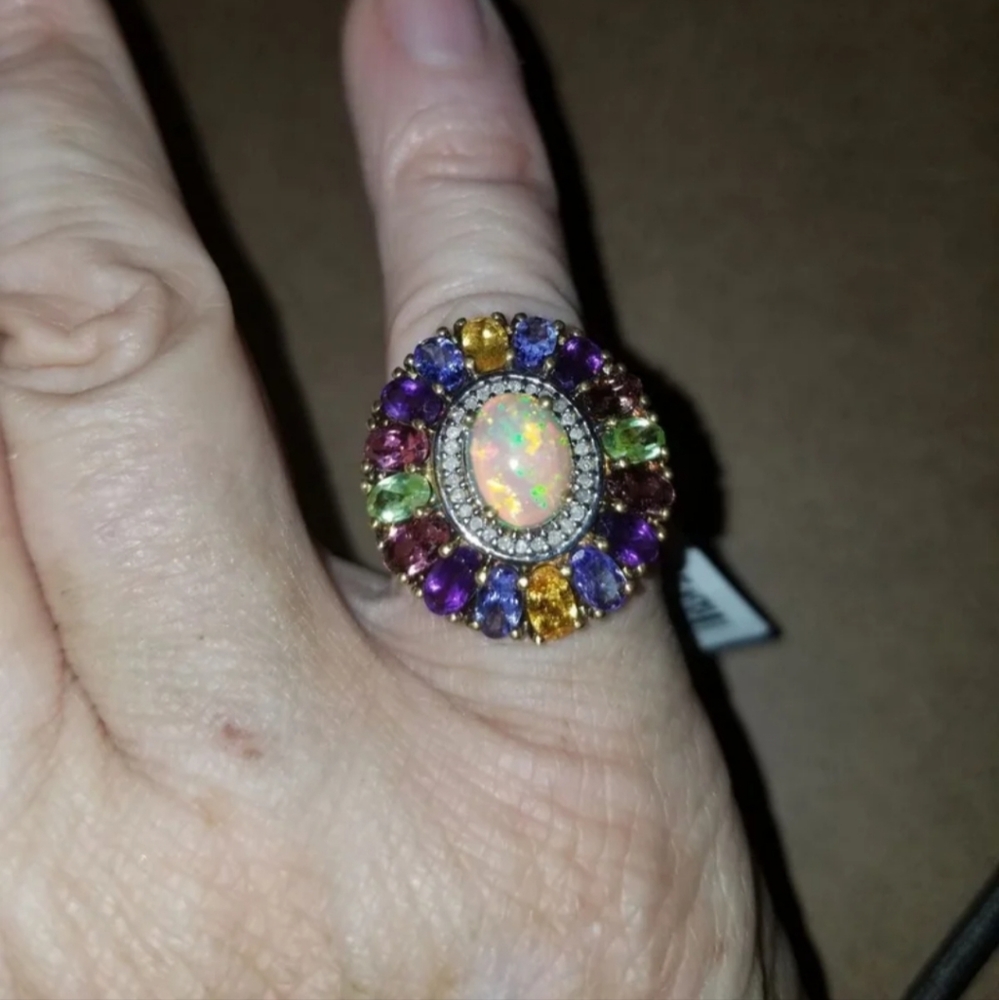 R250  Opal and Sapphire Cocktail Ring
